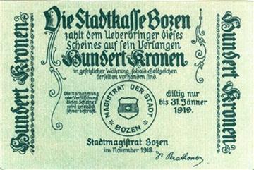 Notgeld Bozen 1918