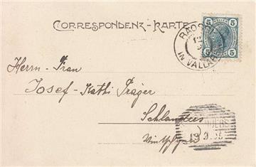 Correspondenz-Karte von Raossi nach Schlanders, 1905