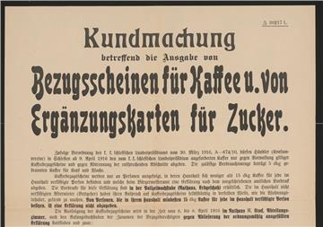 Bezugsscheinverordnung Troppau, 3.4.1916