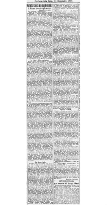 Guelfo Civinini, Parentesi comica nel grande dramma, "Corriere della sera" 10 novembre 1918.