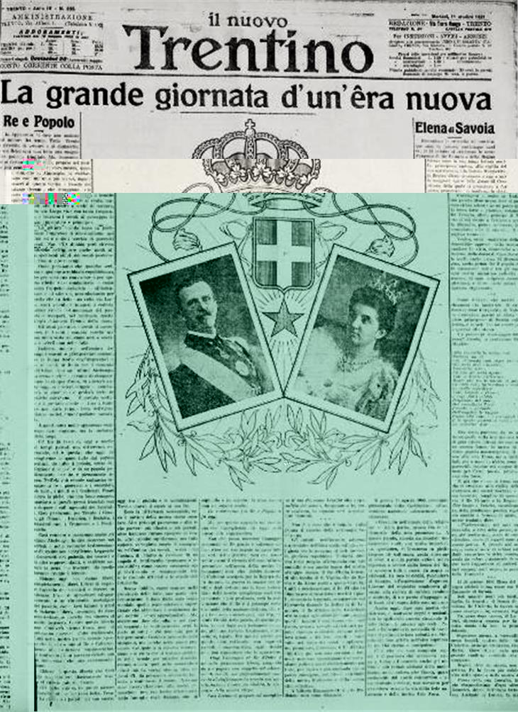 Titelseite von "Il Nuovo Trentino" vom 11. Oktober 1921