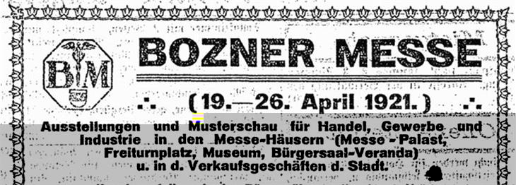 Bozner Messe Plakat 1921
