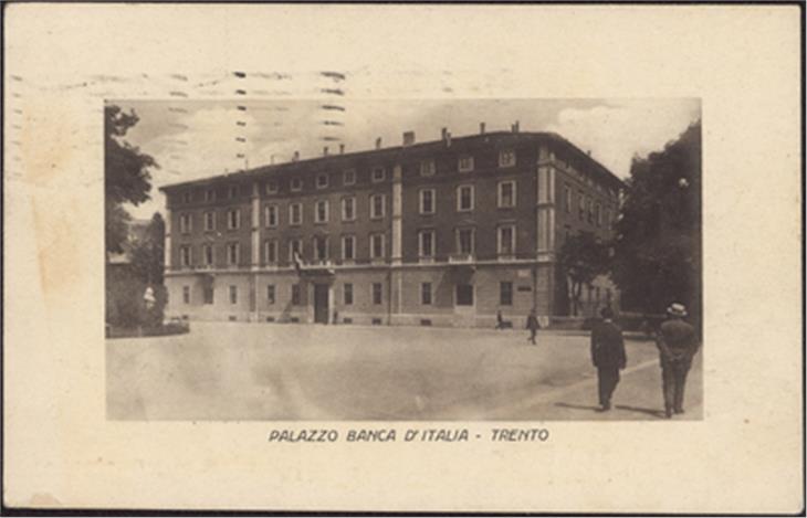 Die italienische bank in trient im jahr 1922
