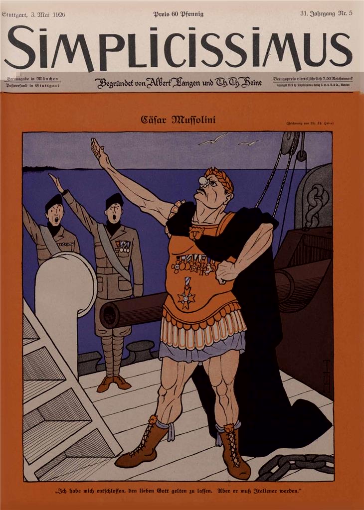 Karikatur von Mussolini
