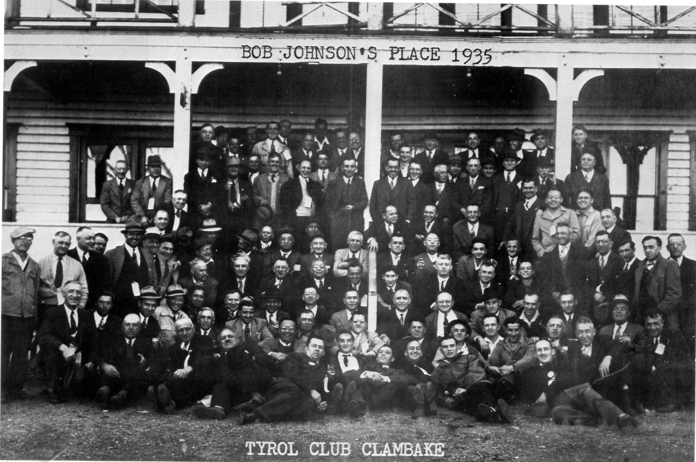 Treffen des Tyrol Club, eines Vereines von Trentiner Auswanderern in Solvay, USA. 1935