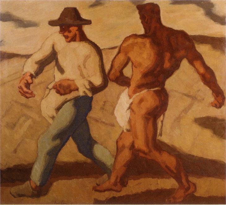 Eines der bekanntesten Motive von Albin Egger-Lienz: Sämann und Teufel (2. Fassung, 1921)