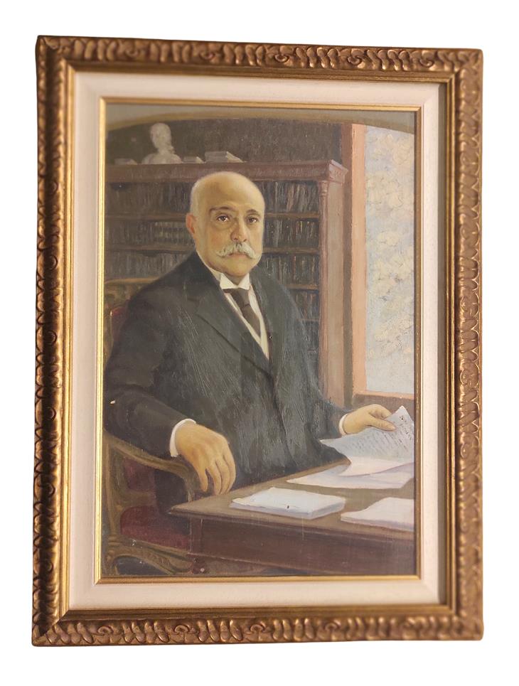 Porträt von Antonio Salandra, Ölgemälde des Trentiner Malers Vittorio Cassetti, 1920er Jahre des 20. Jahrhunderts