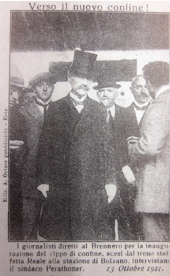 Il Sindaco Perathoner all’arrivo del Re Vittorio Emanuele III a Bolzano