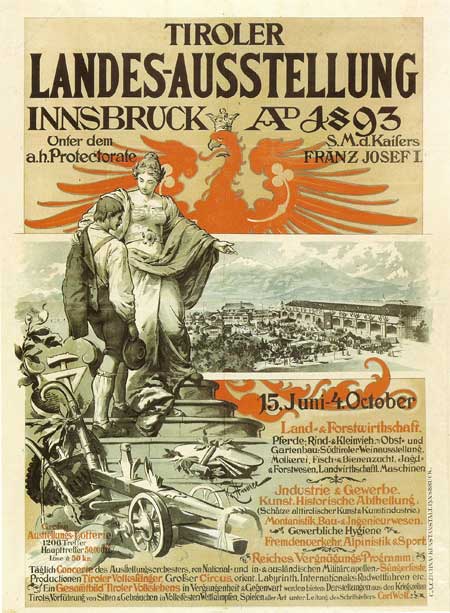 Manifesto della prima Tiroler Landesausstellung del 1893