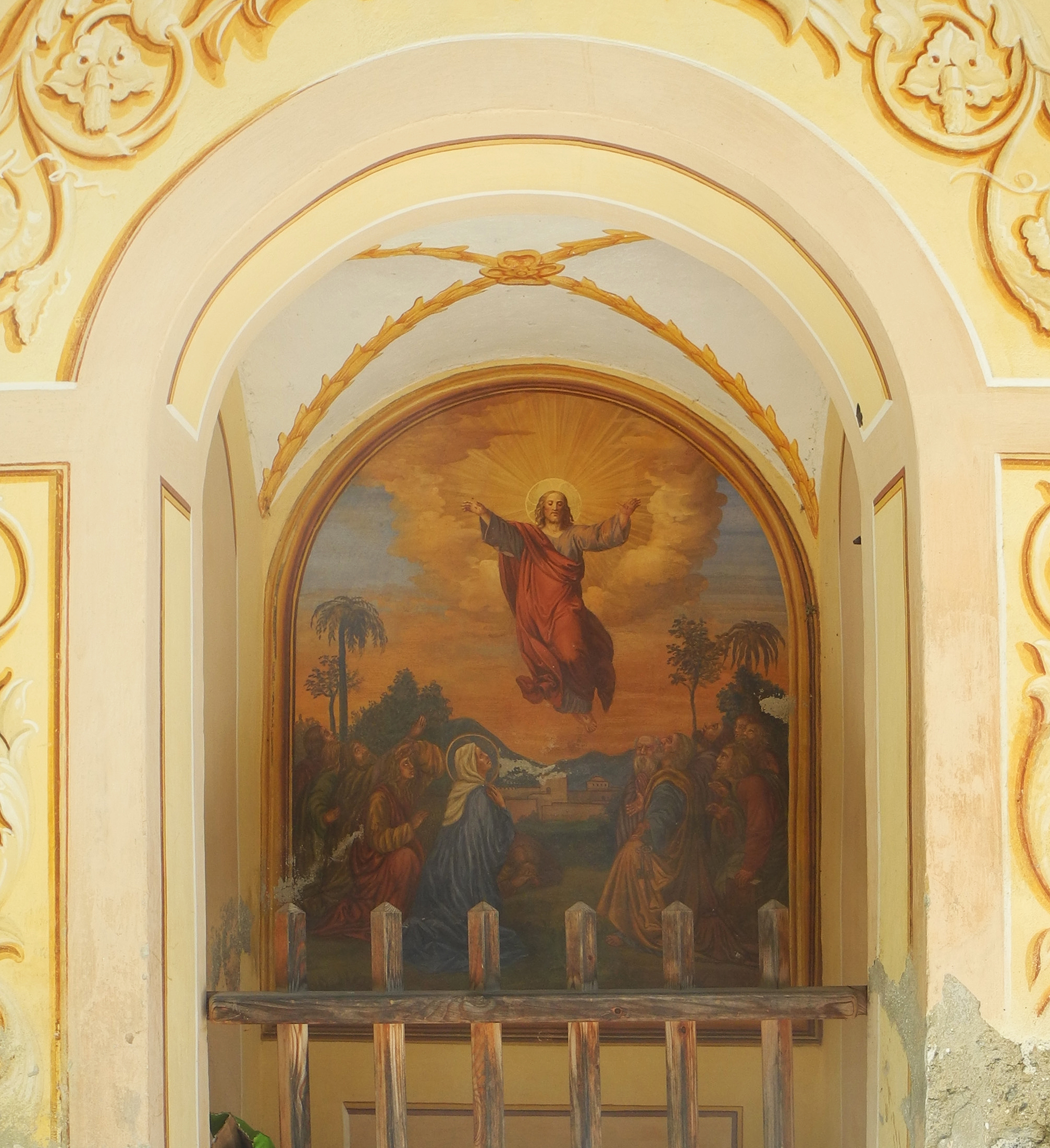 Cappella del Rosario XII "Ascensione" sul sentiero delle cappelle da Mieders nella Valle dello Stubai a Maria Waldrast